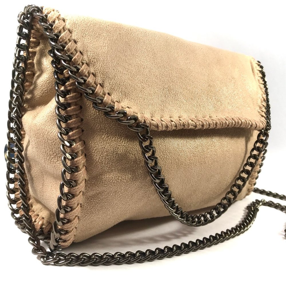 Beige Metallic Crossbody Bag